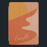Paisagem Personalizada da Montanha do Deserto do a<br><div class="desc">Este caso do iPad na moda apresenta uma ilustração vibrante e colorida de uma paisagem de montanha do deserto no pôr do sol em laranja queimada,  terracota e amarelo,  personalizada com o seu nome.</div>