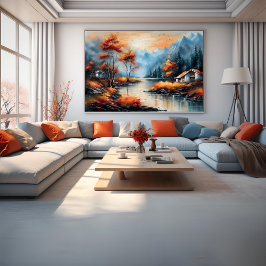 Paisagem perto do lago Poster de Arte Moderna