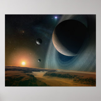 Paisagem planetária - impressão de arte espacial