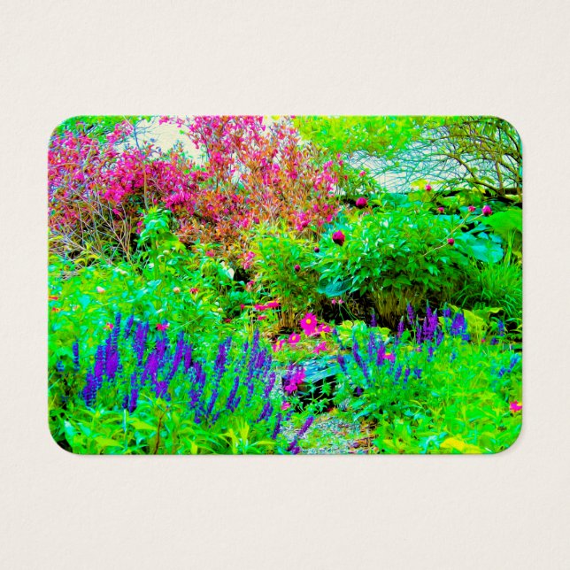 Paisagem Primavera verde do jardim com peônias (Frente)