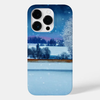 Paisagem Serene de inverno com queda de neve