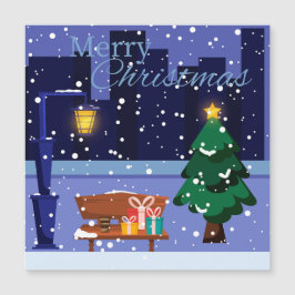 Paisagem urbana de Natal com candeeiro, árvore e g