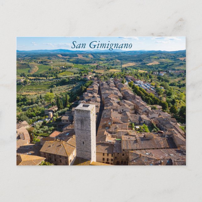Paisagem urbana de San Gimignano, cartão postal da (Frente)