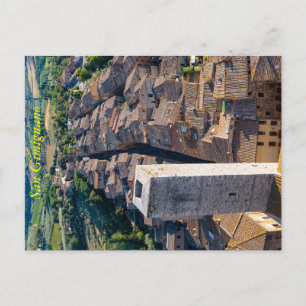 Paisagem urbana de San Gimignano, cartão postal da