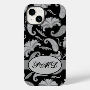 Paisley Black Cinza Modern Monographic Name