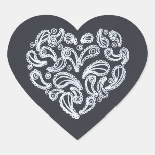 Paisley branco e círculos nos adesivos pretos