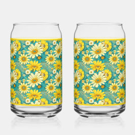 Paisley Daisy Soda Glass