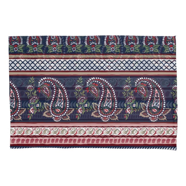 Paisley do Marinho Elegante: Design de Borda do Et (Frente)