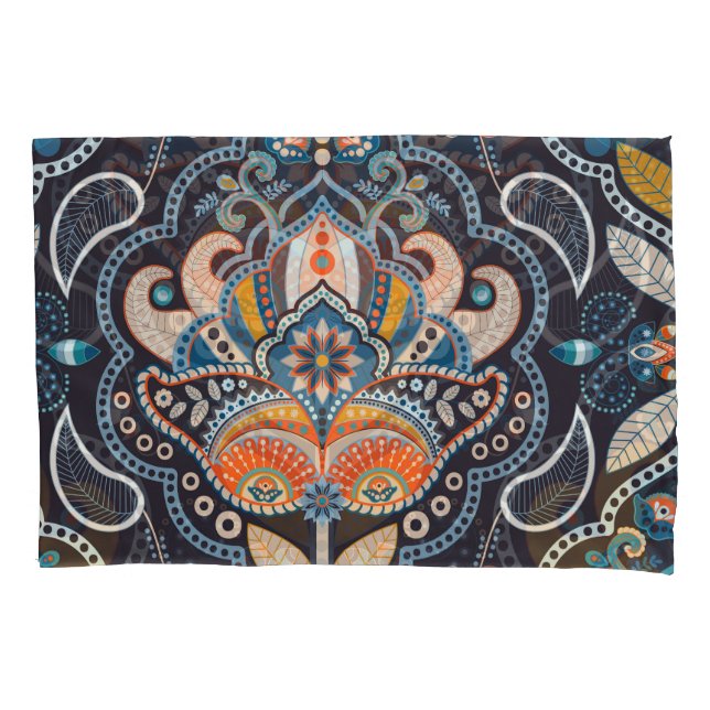 Paisley Floral: Padrão Indiano Escuro (Frente)
