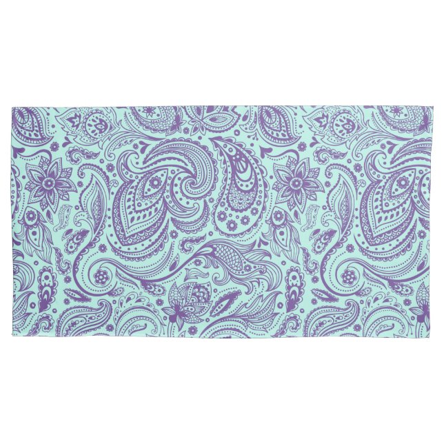 Paisley Floral Verde e Roxo Elegante (Frente)