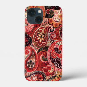 Paisley Floral, Vermelho, Rosa e Preto