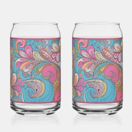 Paisley Mauve Soda Glass