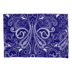 Paisley monocromo: elegância azul e branca.