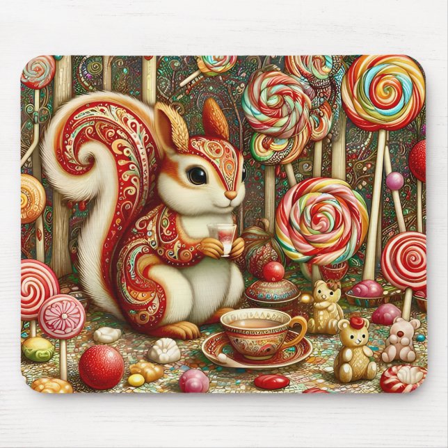 ~ Paisley Squirrel ~ tea party ~ Mousepad (Frente)
