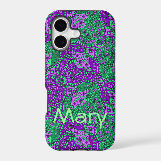 Paisley verde e roxo