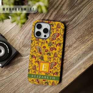 Paisley Vermelho Amarelo Brilhante Personalizável