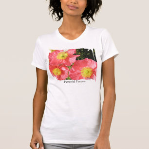 Paixão Perene Poppies Roupa de Camisa Rosa