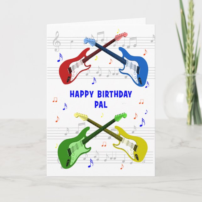 Pal Guitars - Cartão de Aniversário (Frente)