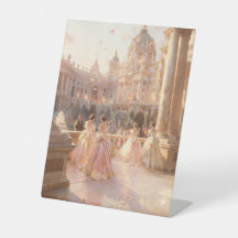 Palácio Elegante de Baile - Pintura a Óleo Vintage