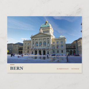 Palácio Federal de Berna no cartão postal da Cidad