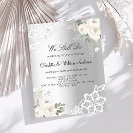 Palácio floral de prata convite para casamento de 