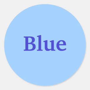 Palavra azul real sobre adesivos azuis claros