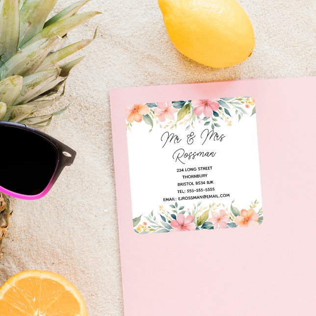 Palavra cor-de-rosa com adesivo de endereço | Eleg (Criador carregado)