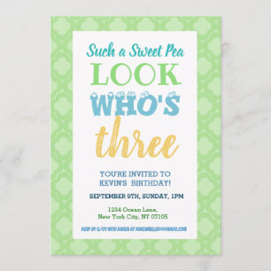 Palavra de convite para aniversário de 3 anos