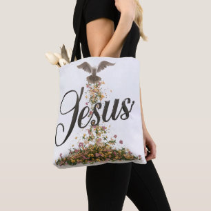 Palavra Jesus tote bags cristãos