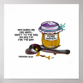 Palavras bonitas são como Poster de mel