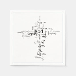 palavras cristãs guardanapos de papel cruzados