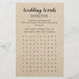 Palavras de casamento Procurar Mesa Jogo Caligrafi
