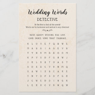 Palavras de casamento Procurar Mesa Jogo Caligrafi