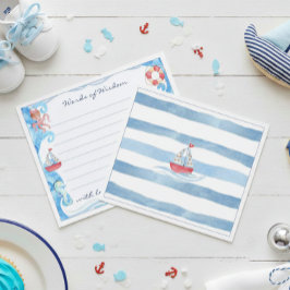 Palavras de Chá de fraldas de Aquarela Náutica de 