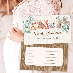 Palavras de conselhos cartões de chá para bebês