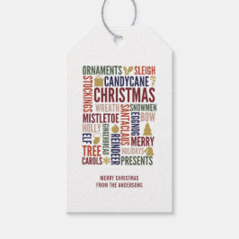 Palavras de Natal Etiqueta de presentes de Natal