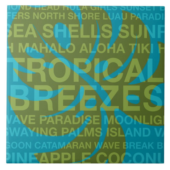 Palavras de Verão, Azulejos de folha tropical e mo (Frente)