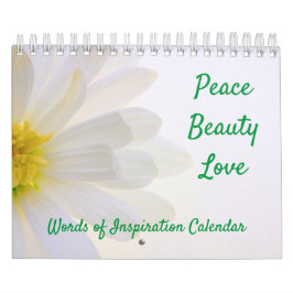 Palavras do calendário de natureza de Inspiração