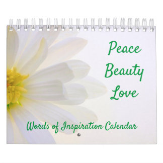 Palavras do calendário de natureza de Inspiração