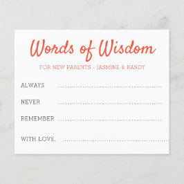 Palavras do Chá de fraldas de Novos Pais Wisdom Fi