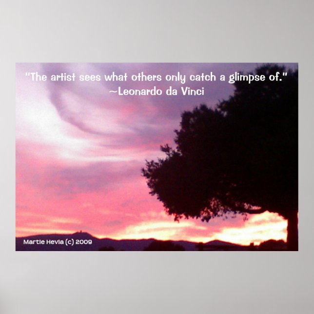 Palavras Famosas: Árvore - da Vinci - Poster (Frente)