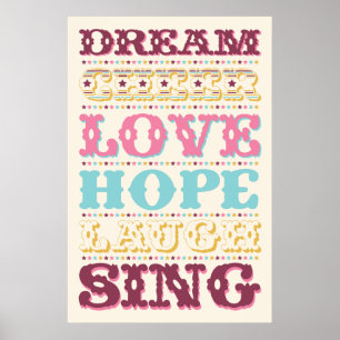 Palavras Inspirativas/ Sonho/ Amor/ Poster Esperan