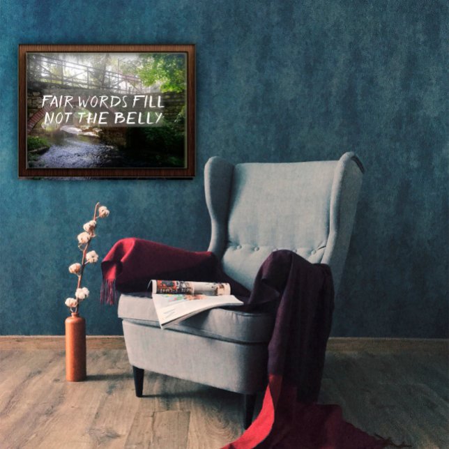 Palavras justas não enchem o poster da ponte entre (Criador carregado)