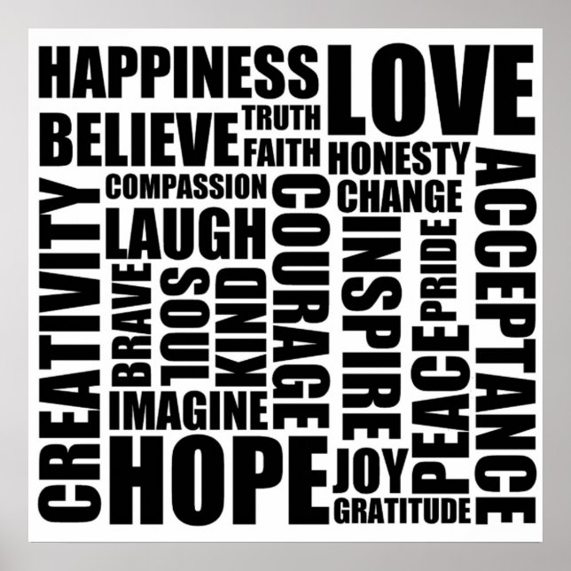 Palavras positivas Poster (Frente)