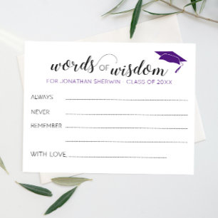 Palavras Roxas de Conselhos de Graduação do Boné d