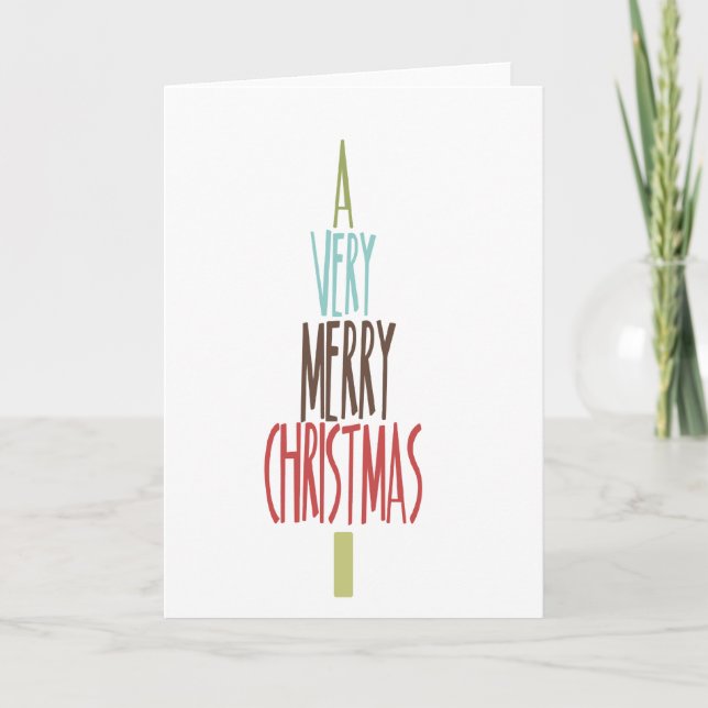 palavras simples cartões de árvore de natal (Frente)