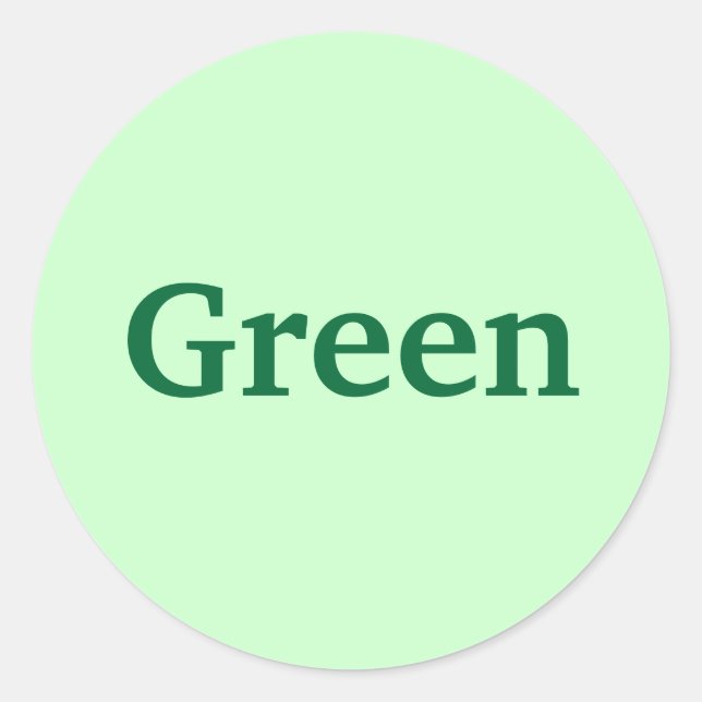 Palavras verdes sobre adesivos verdes claros (Frente)