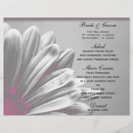 Palavras-vozes cor-de-rosa e Cinza Menu Casamento