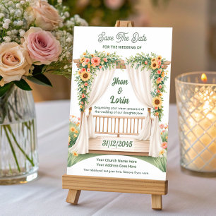 Palco Floral de Cartão de Convite de Casamento de