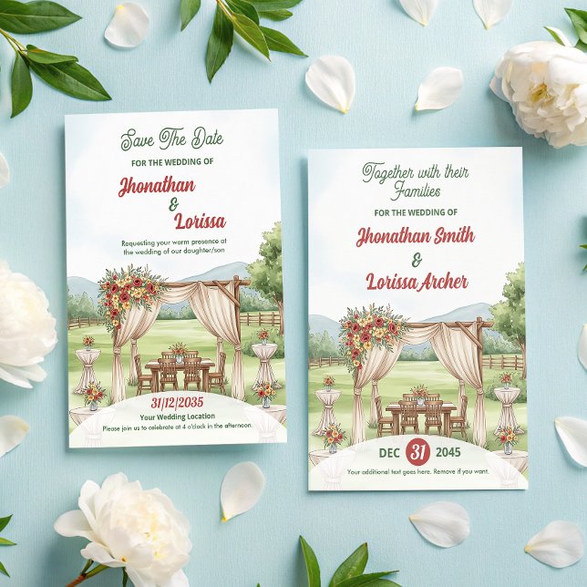 Palco Floral de Cartão de Convite de Casamento de  (Criador carregado)